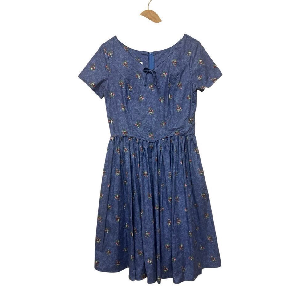 Vintage Laura Ashley Tea Length, Drop Waist Dress